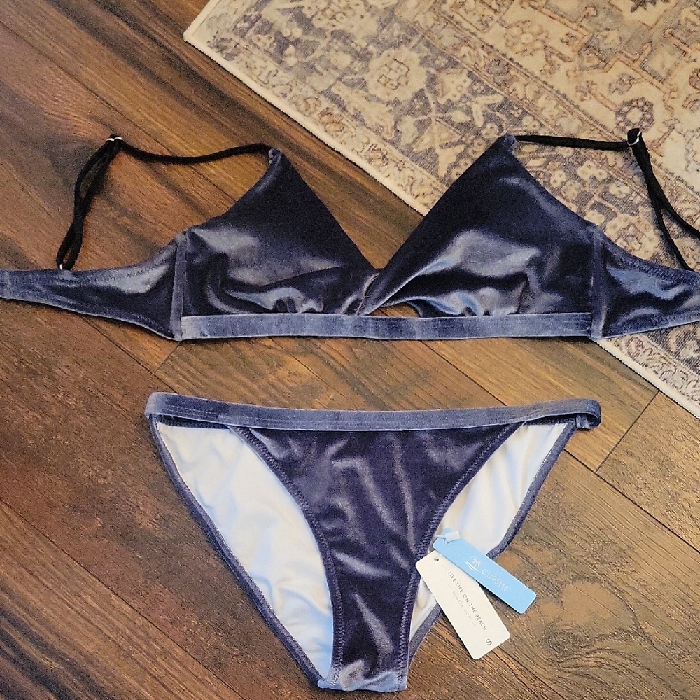 Cupshe Navy Blue Bikini Set